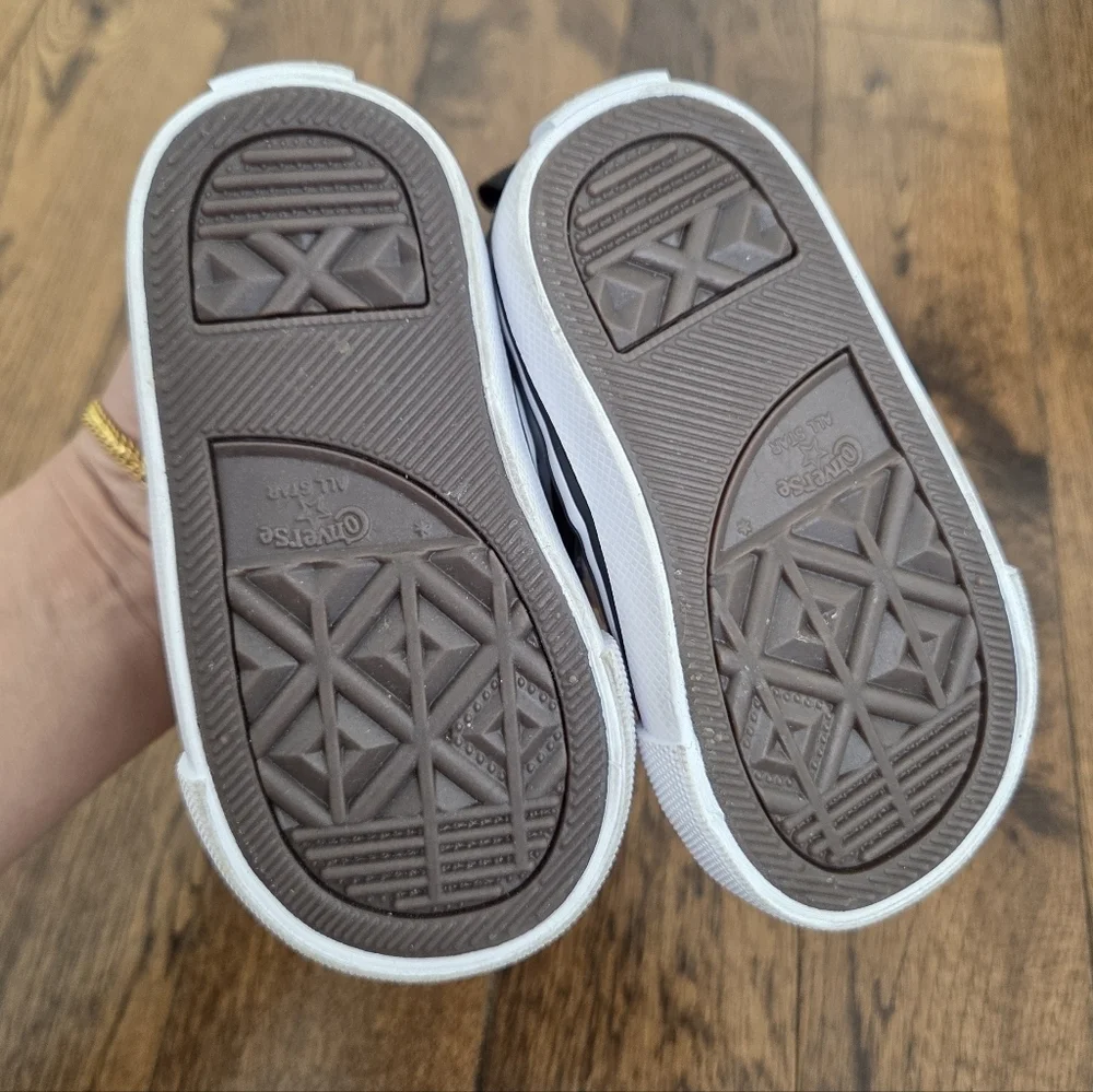 Converse Pro Blaze Baby Leather Strap Shoes in Green Envy/White/Black Size 4